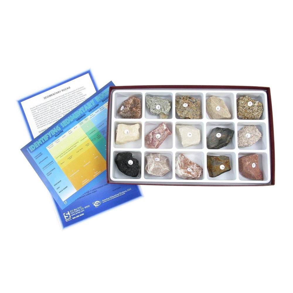 American Educational 2231 15 Piece Sedimentary Rock Collection